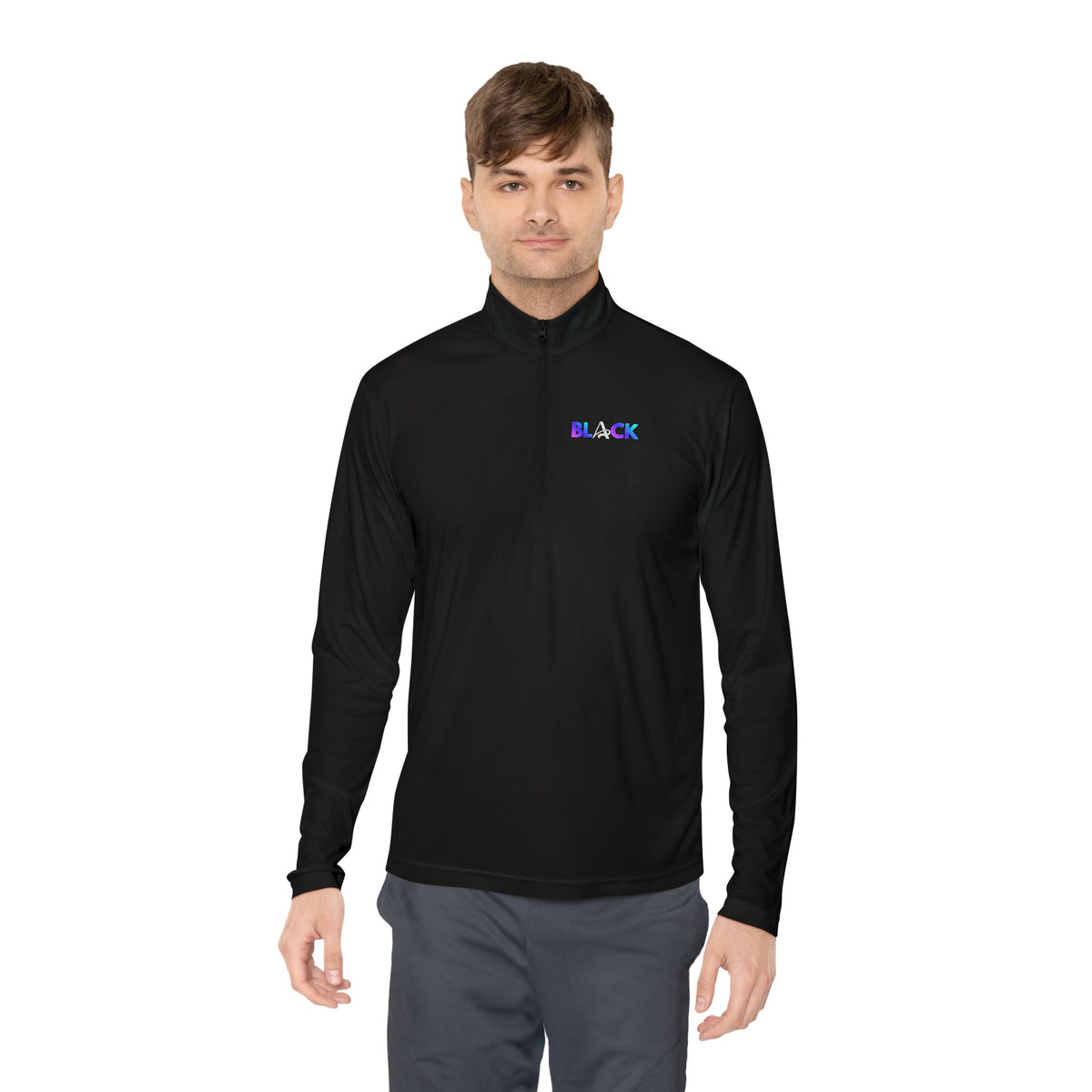 Unisex Black Quarter-Zip Pullover