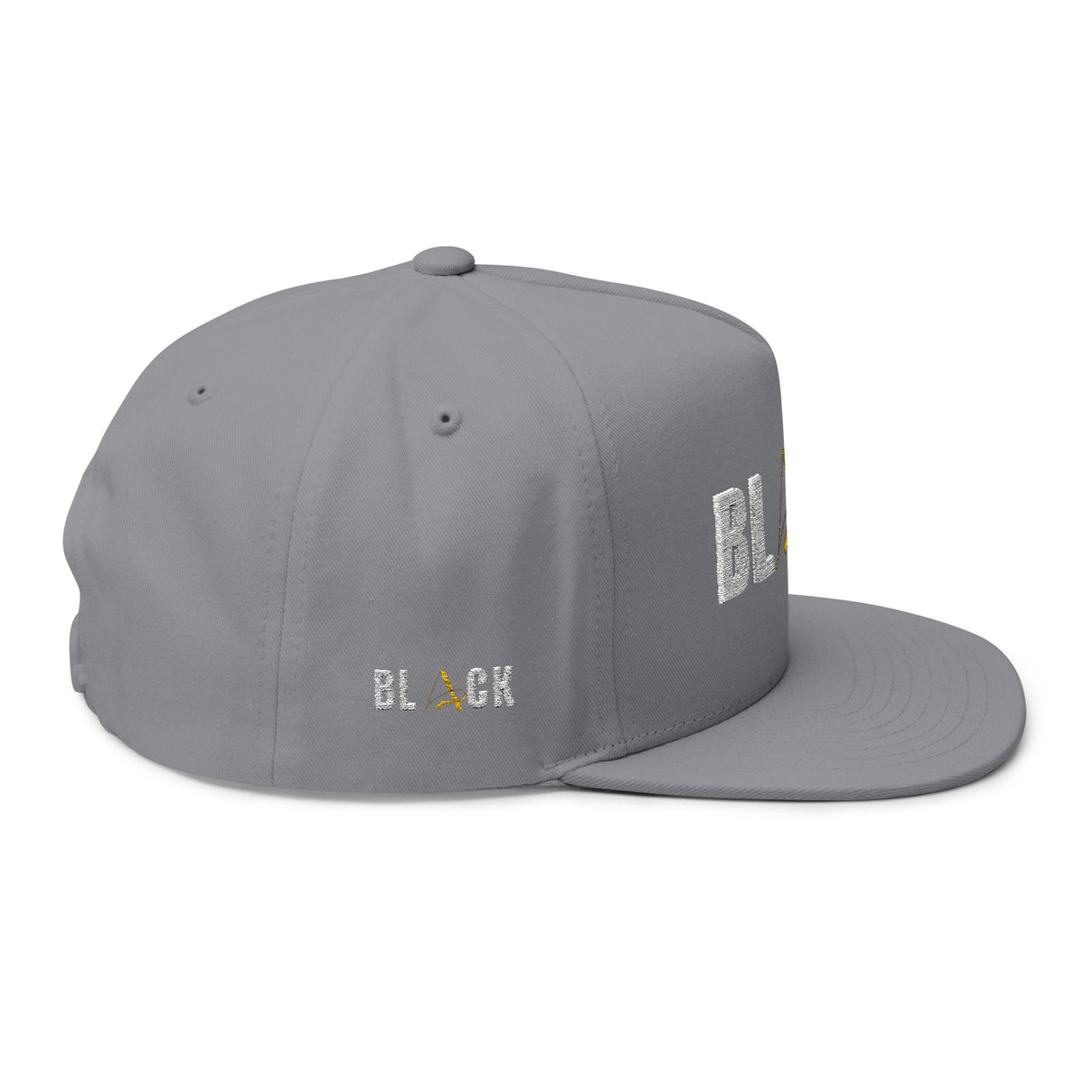 Black Flat Bill Cap (Embroidery)