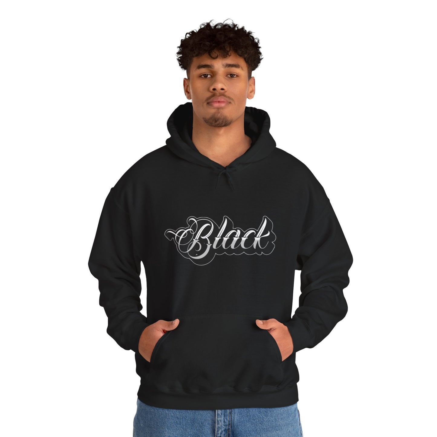 Unisex Black Hooded Sweatshirt