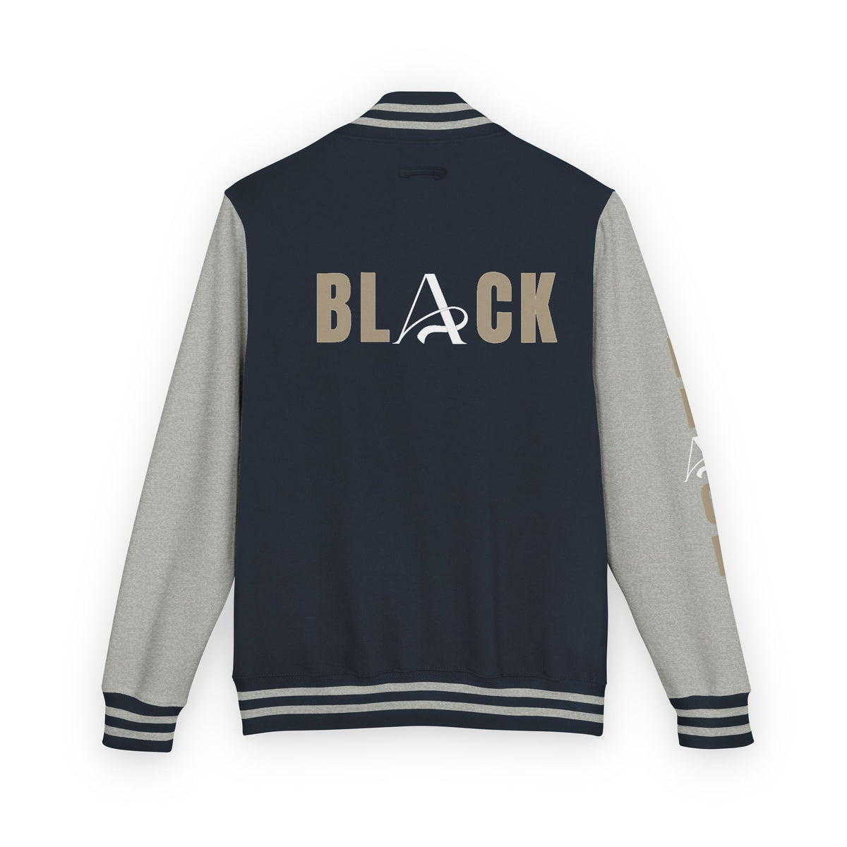 Unisex Black Heavyweight Letterman Jacket