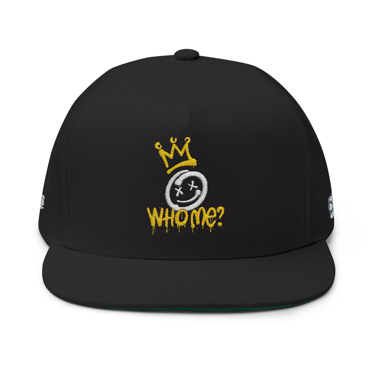 Who me Flat Bill Cap (Embroidery)