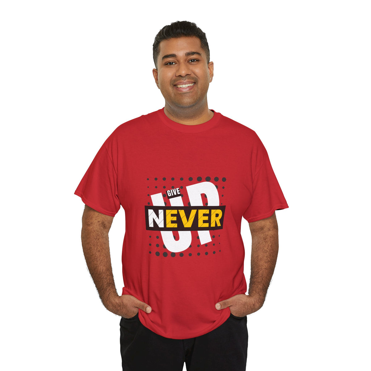 Unisex never give up Heavy Cotton Tee