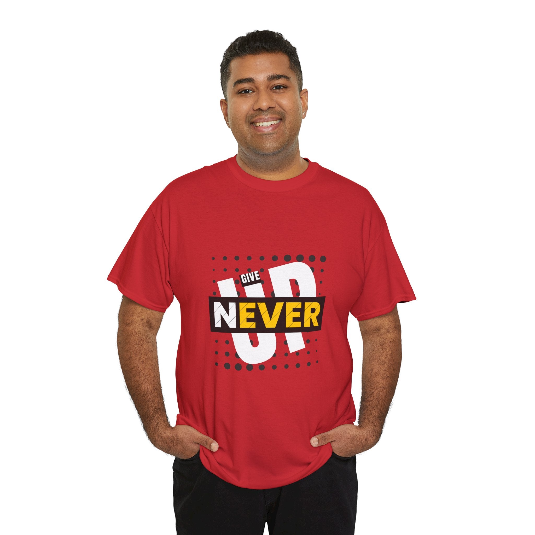 Unisex never give up Heavy Cotton Tee