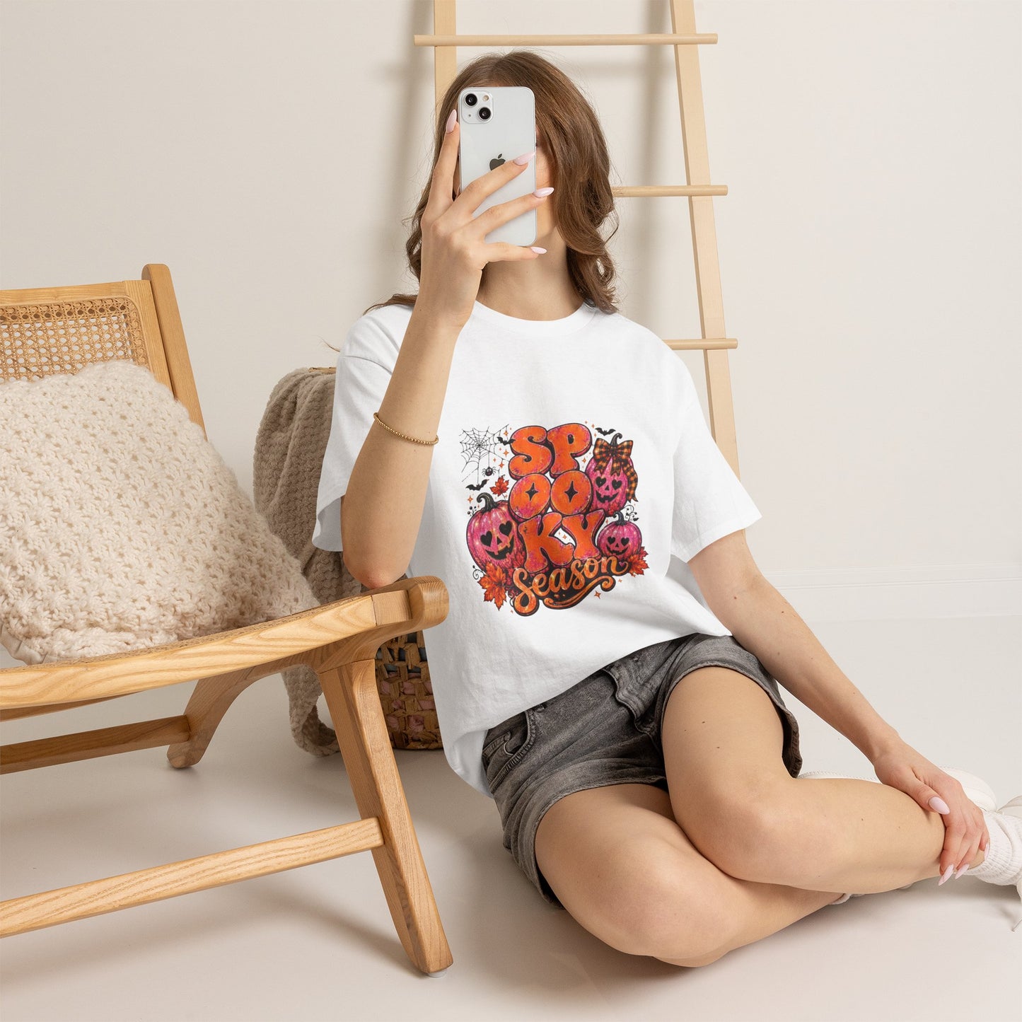 Woman spooky season Cotton Tee