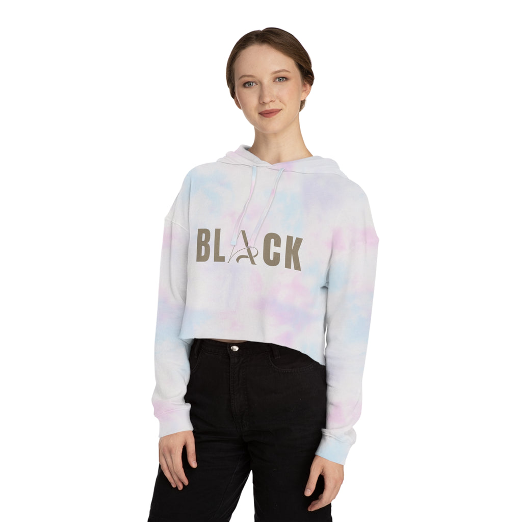 Black Women’s Cropped Hooded Sweatshirt