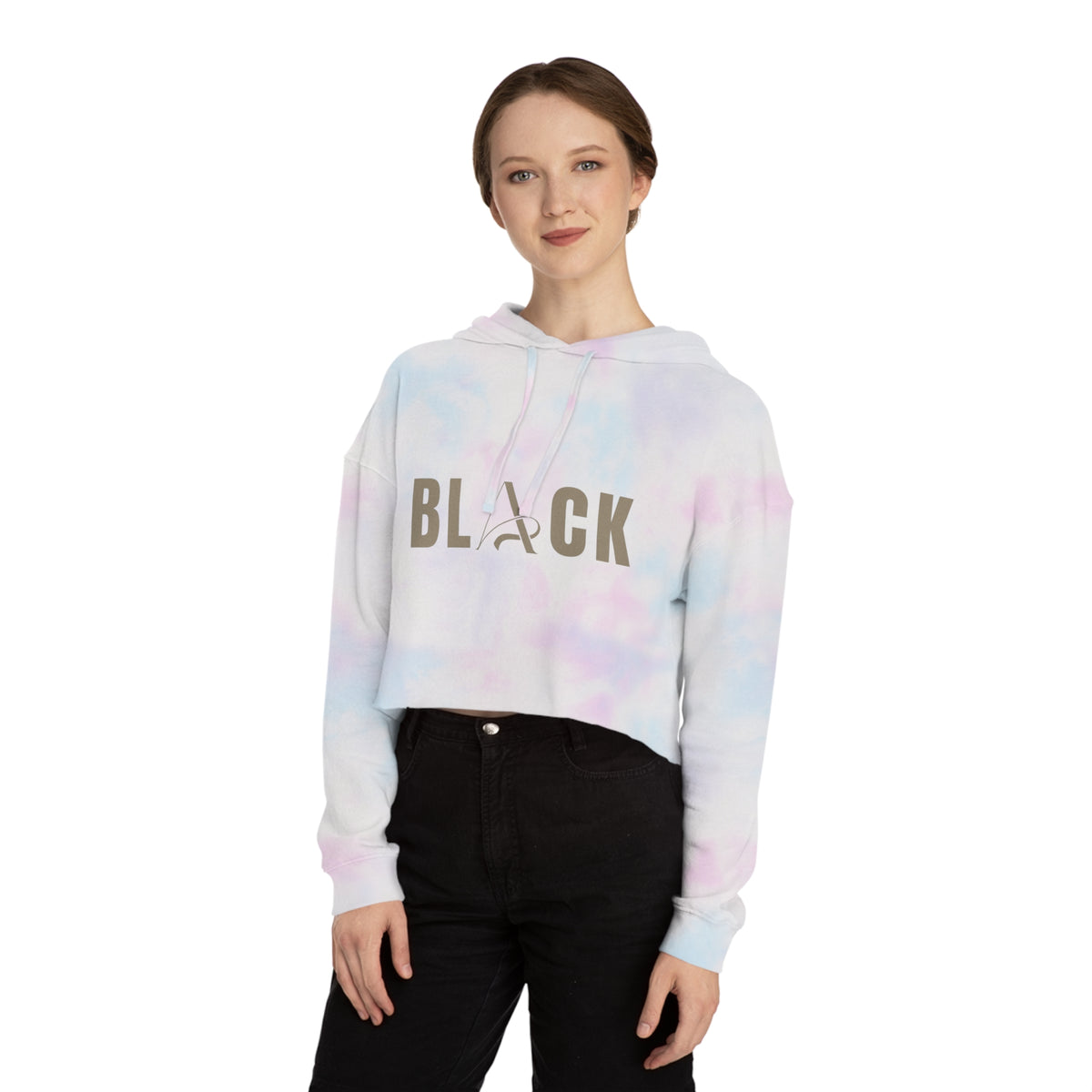 Black Women’s Cropped Hooded Sweatshirt