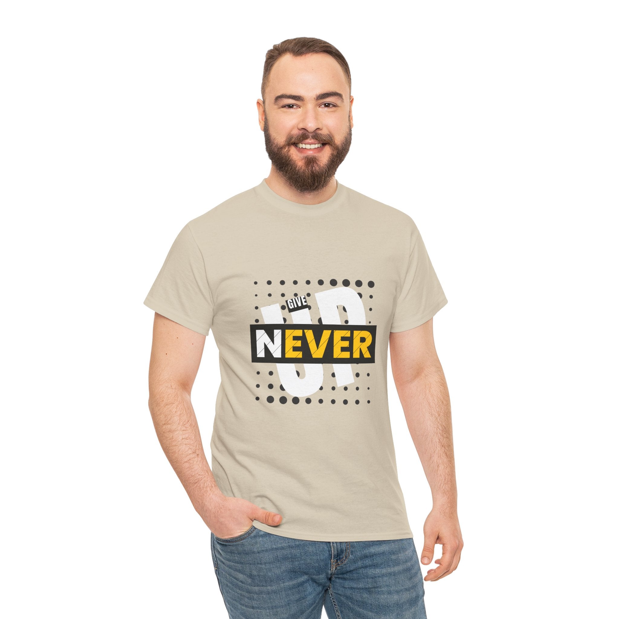 Unisex never give up Heavy Cotton Tee