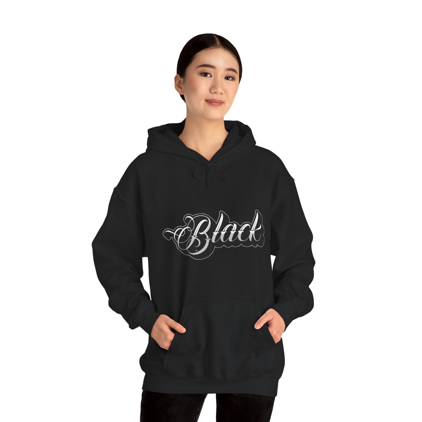 Unisex Black Hooded Sweatshirt