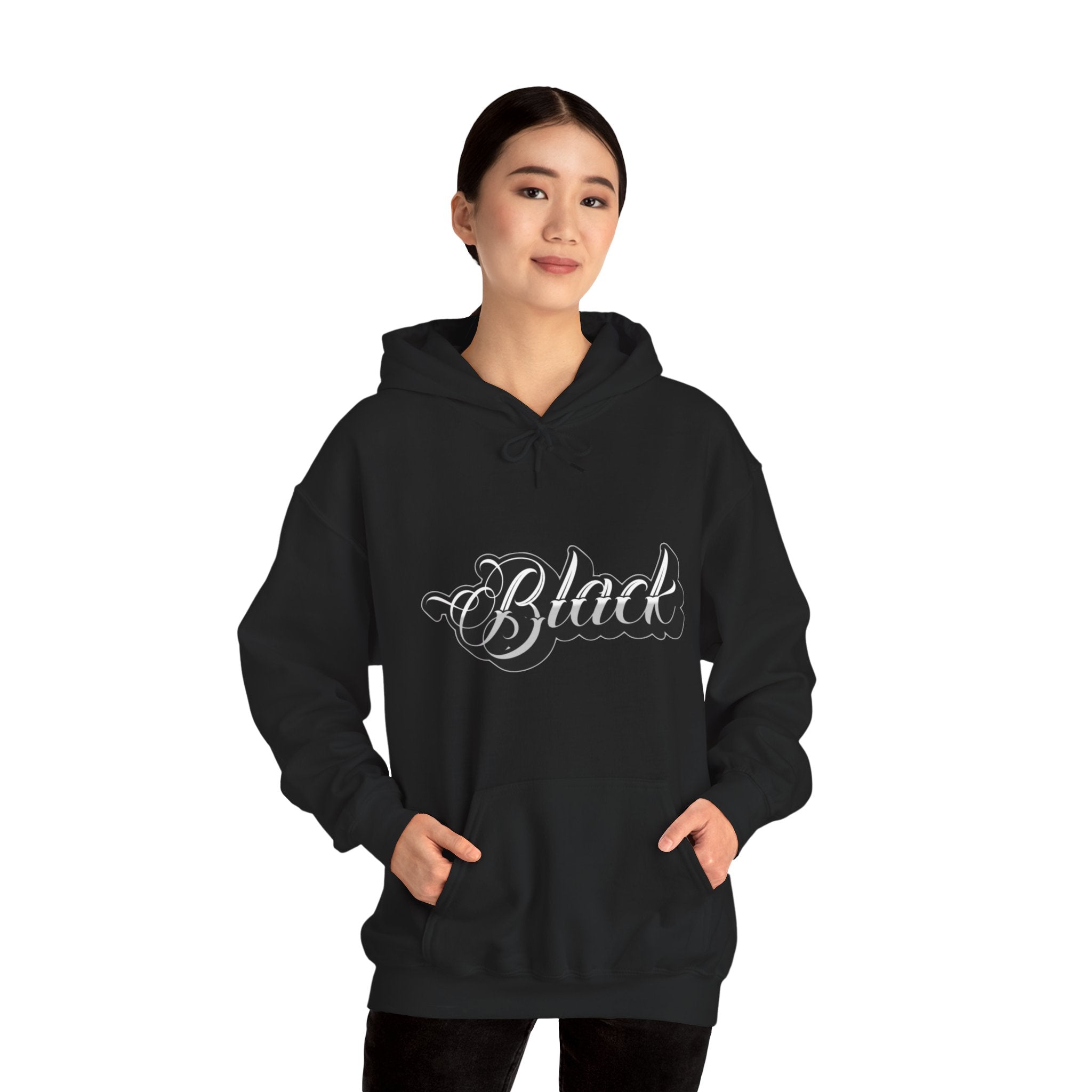 Unisex Black Hooded Sweatshirt