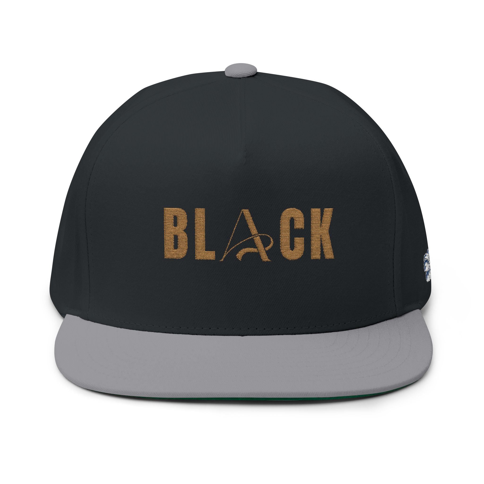 Black Flat Bill Cap (Embroidery)
