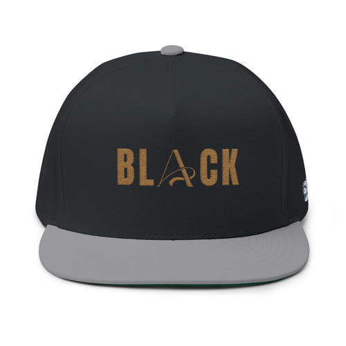 Black Flat Bill Cap (Embroidery)