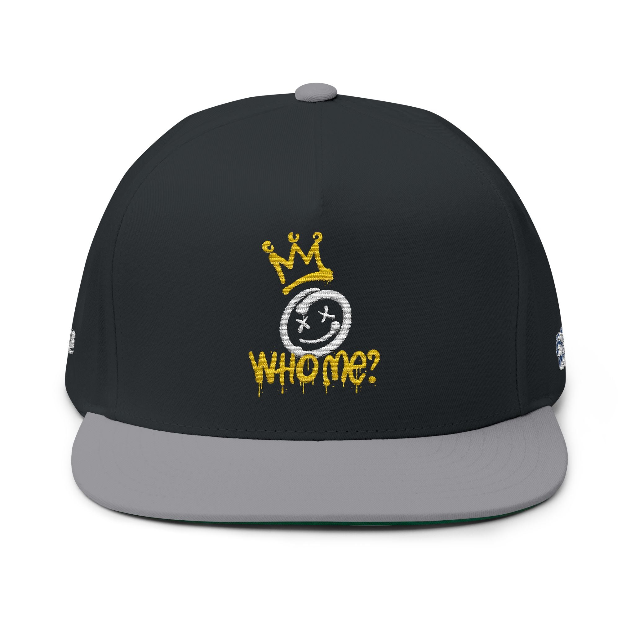 Who me Flat Bill Cap (Embroidery)