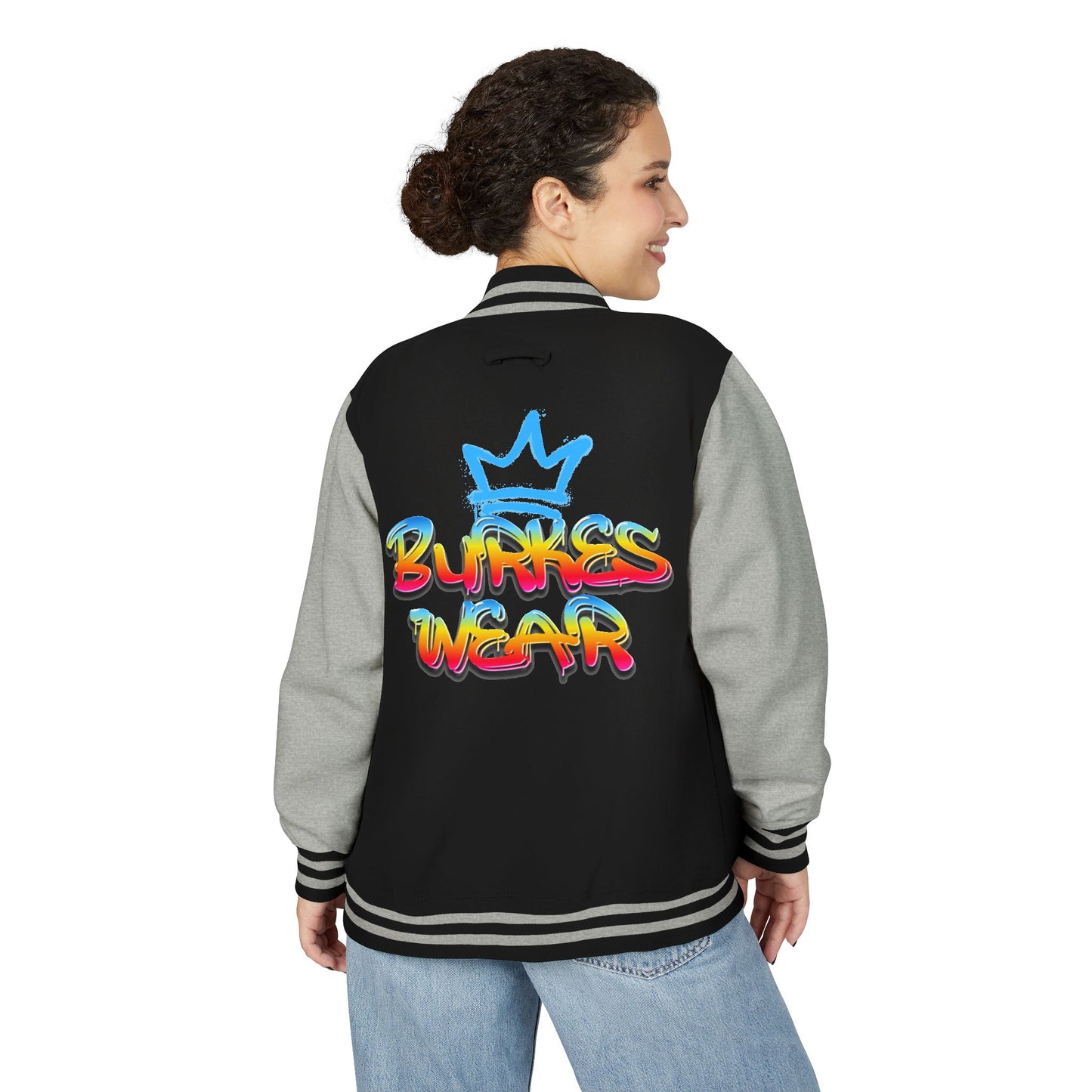 Unisex Black Letterman Jacket
