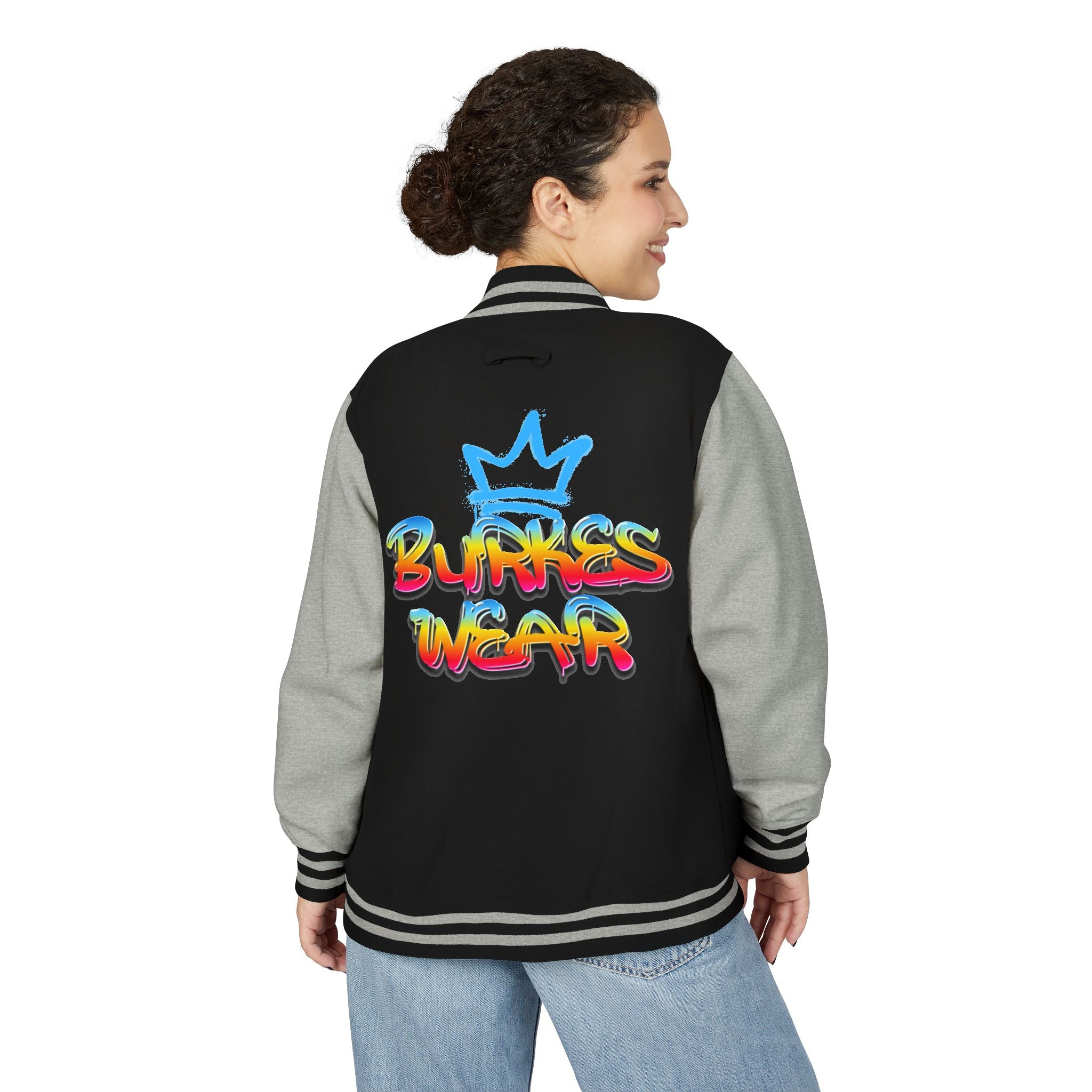 Unisex Black Letterman Jacket