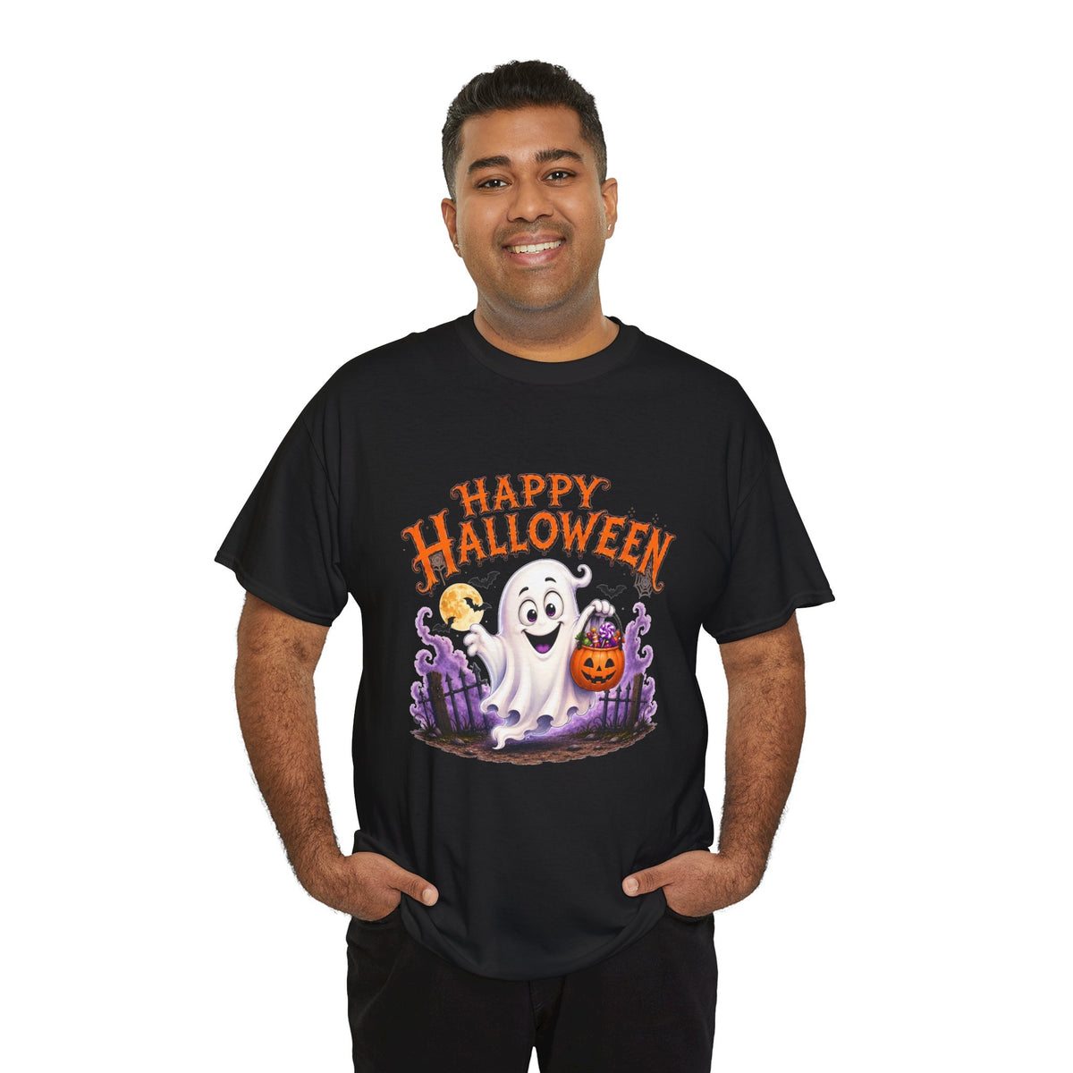26 Unisex Happy Ghost Cotton Tee