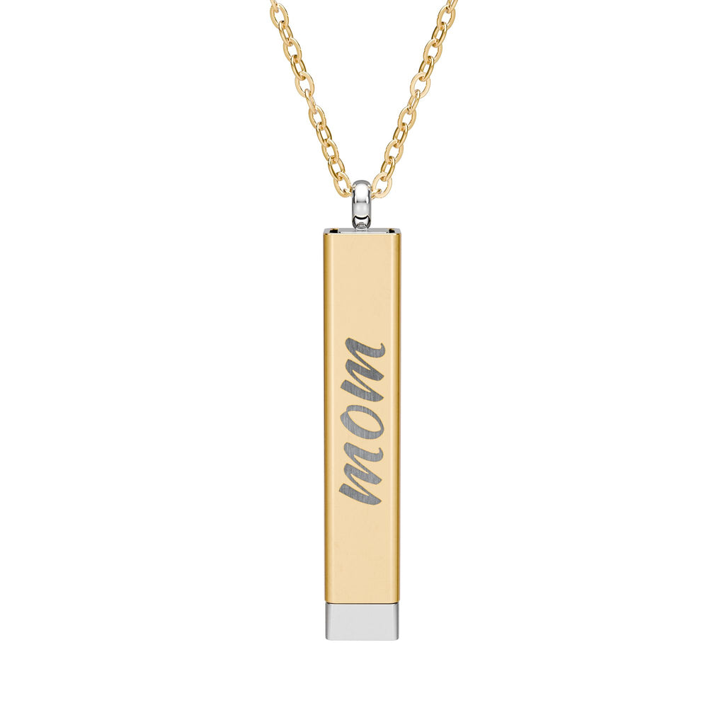 Mom Hidden Message Sliding Blank Bar Necklace