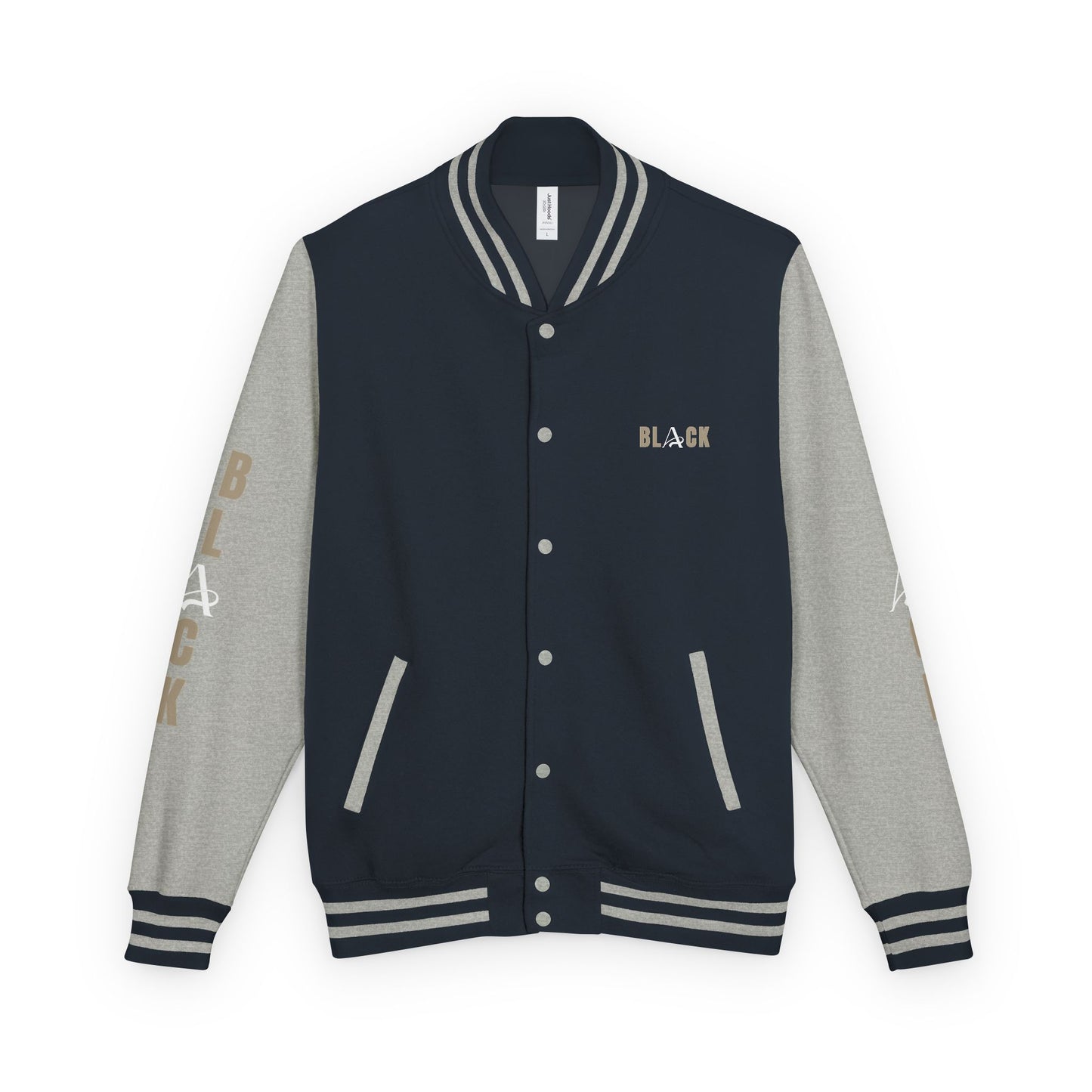 Black Unisex Heavyweight Letterman Jacket