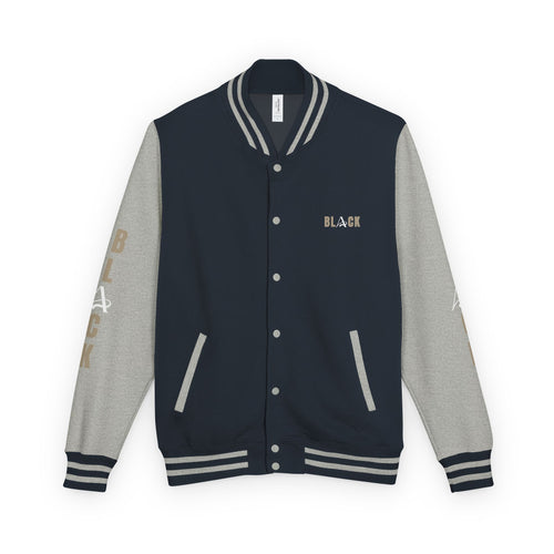 Black Unisex Heavyweight Letterman Jacket