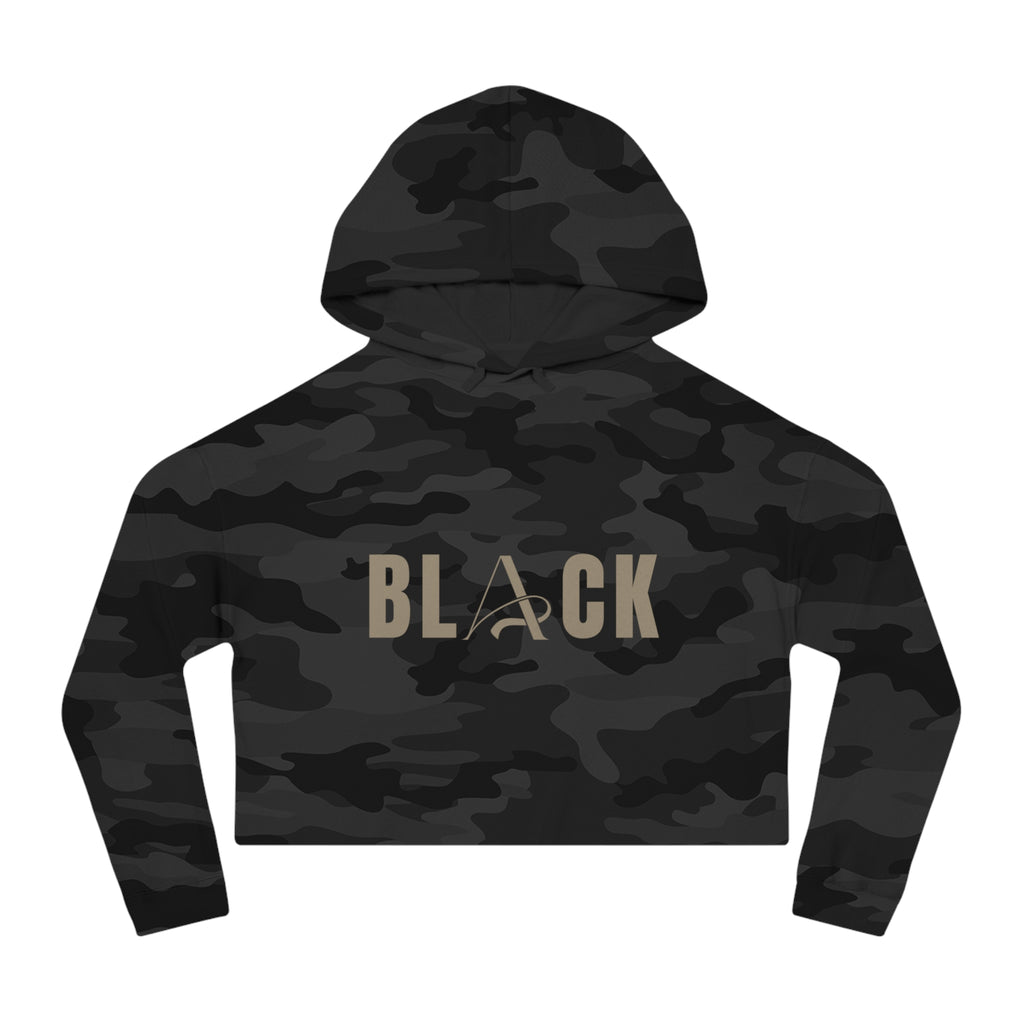 Black Women’s Cropped Hooded Sweatshirt