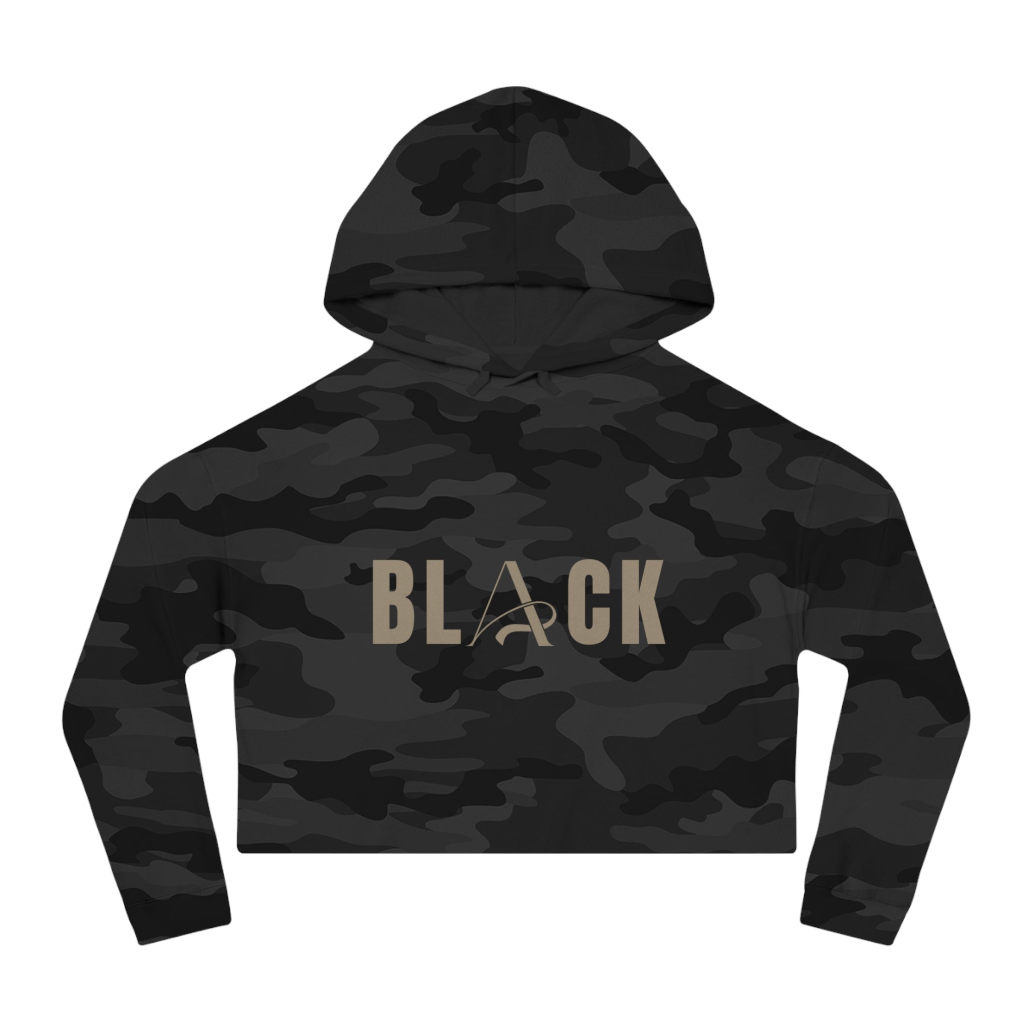 Black Women’s Cropped Hooded Sweatshirt