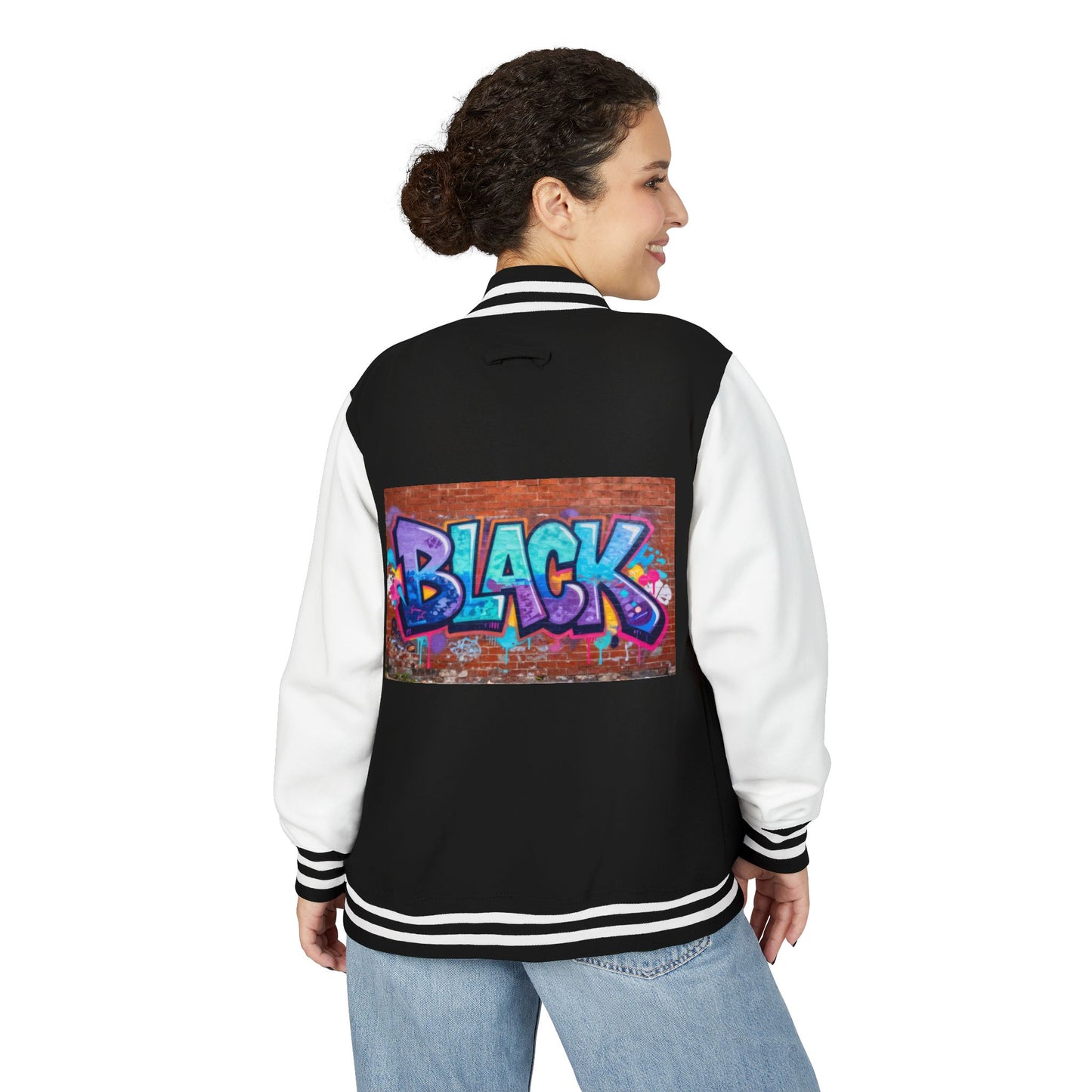 Unisex Black Heavyweight Letterman Jacket