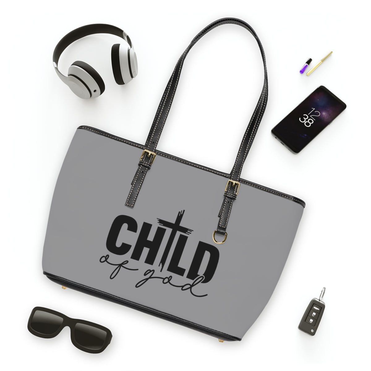 Child of god Leather Shoulder Bag