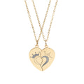 Break Apart Heart king & Queen Necklace Set (Engraving)