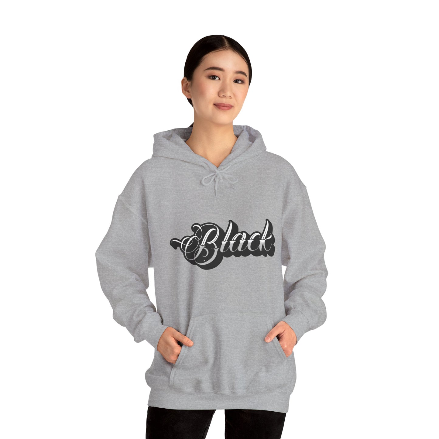 Unisex Black Hooded Sweatshirt
