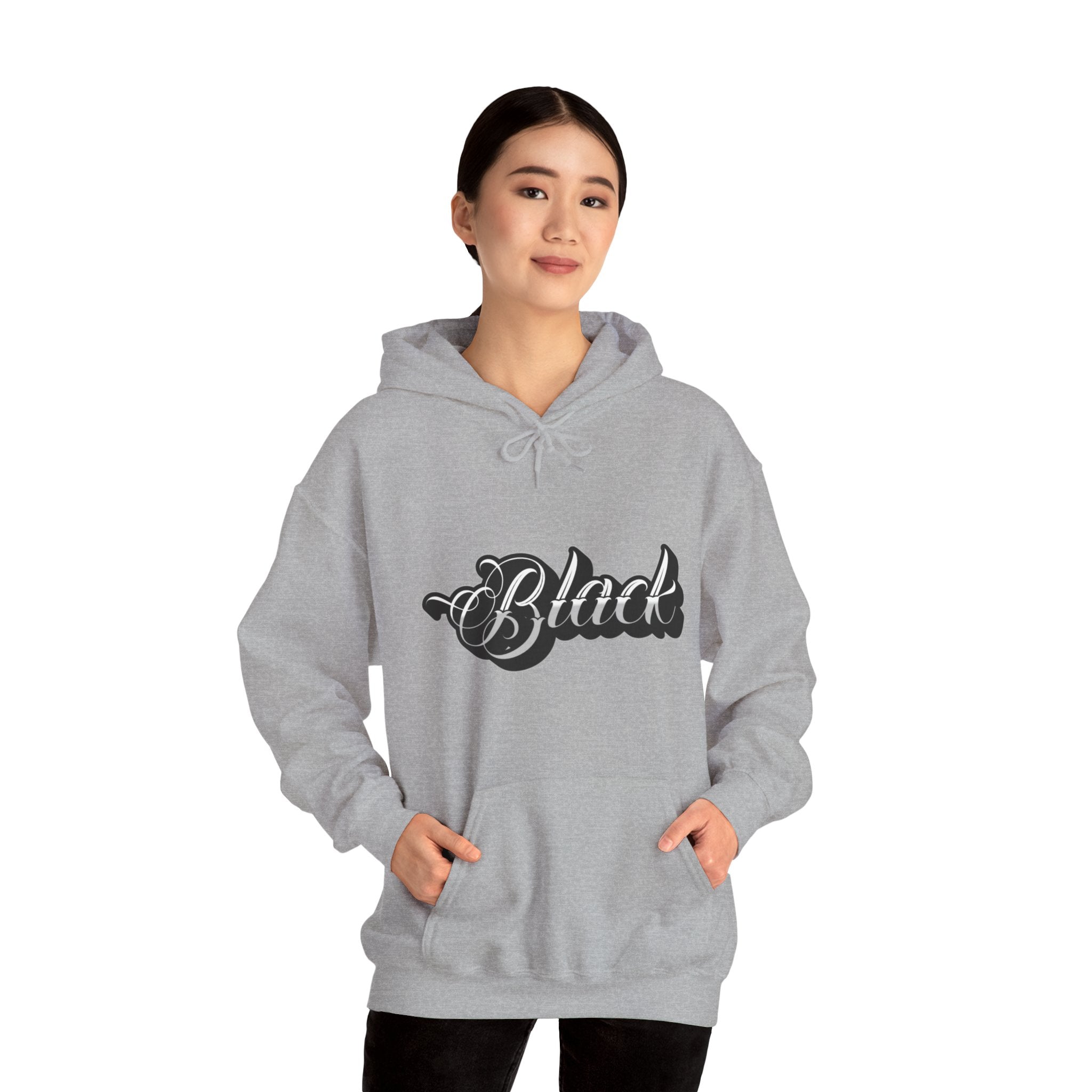 Unisex Black Hooded Sweatshirt