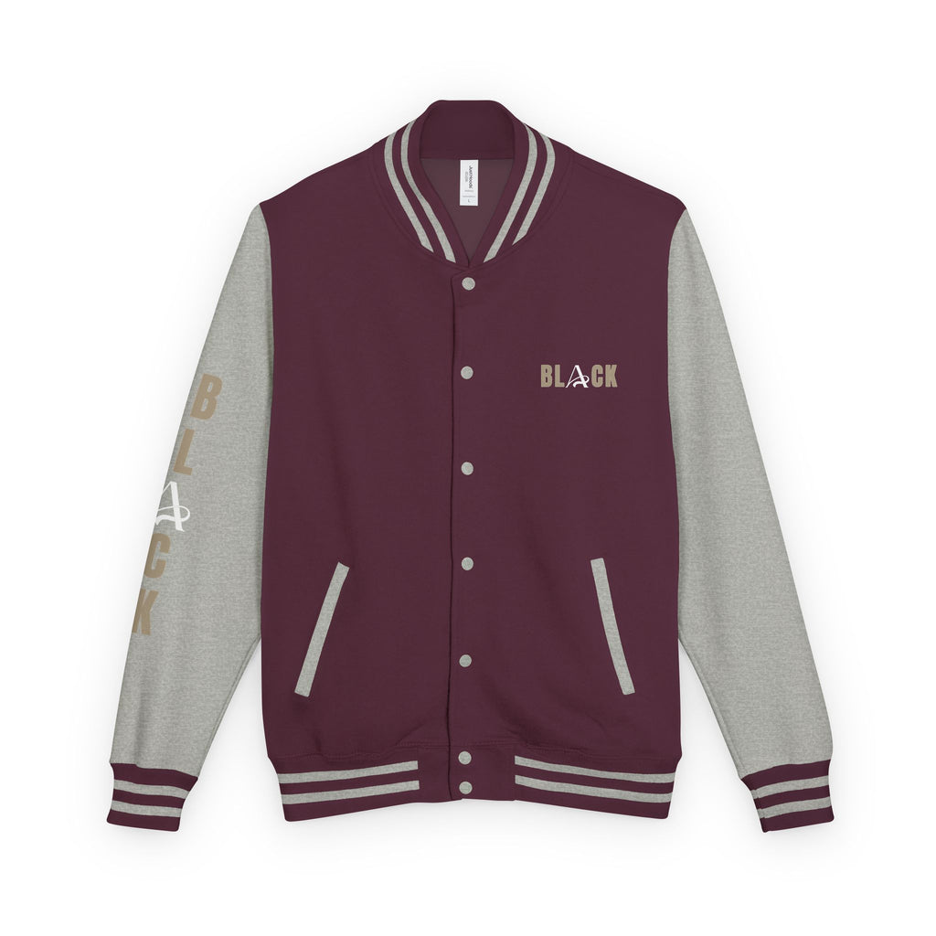 Unisex Black Heavyweight Letterman Jacket