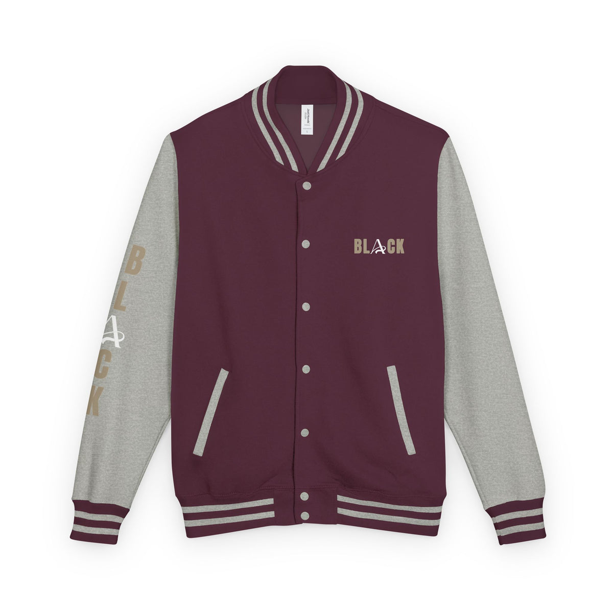 Unisex Black Heavyweight Letterman Jacket