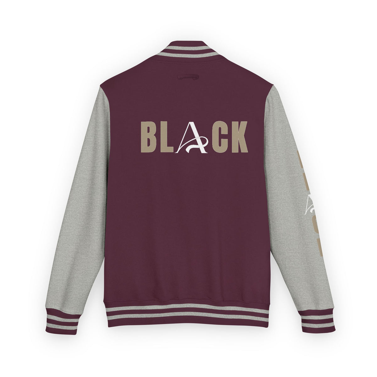 Unisex Black Heavyweight Letterman Jacket
