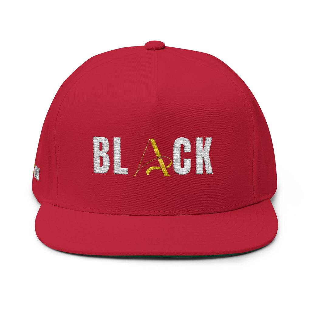 Black Flat Bill Cap (Embroidery)