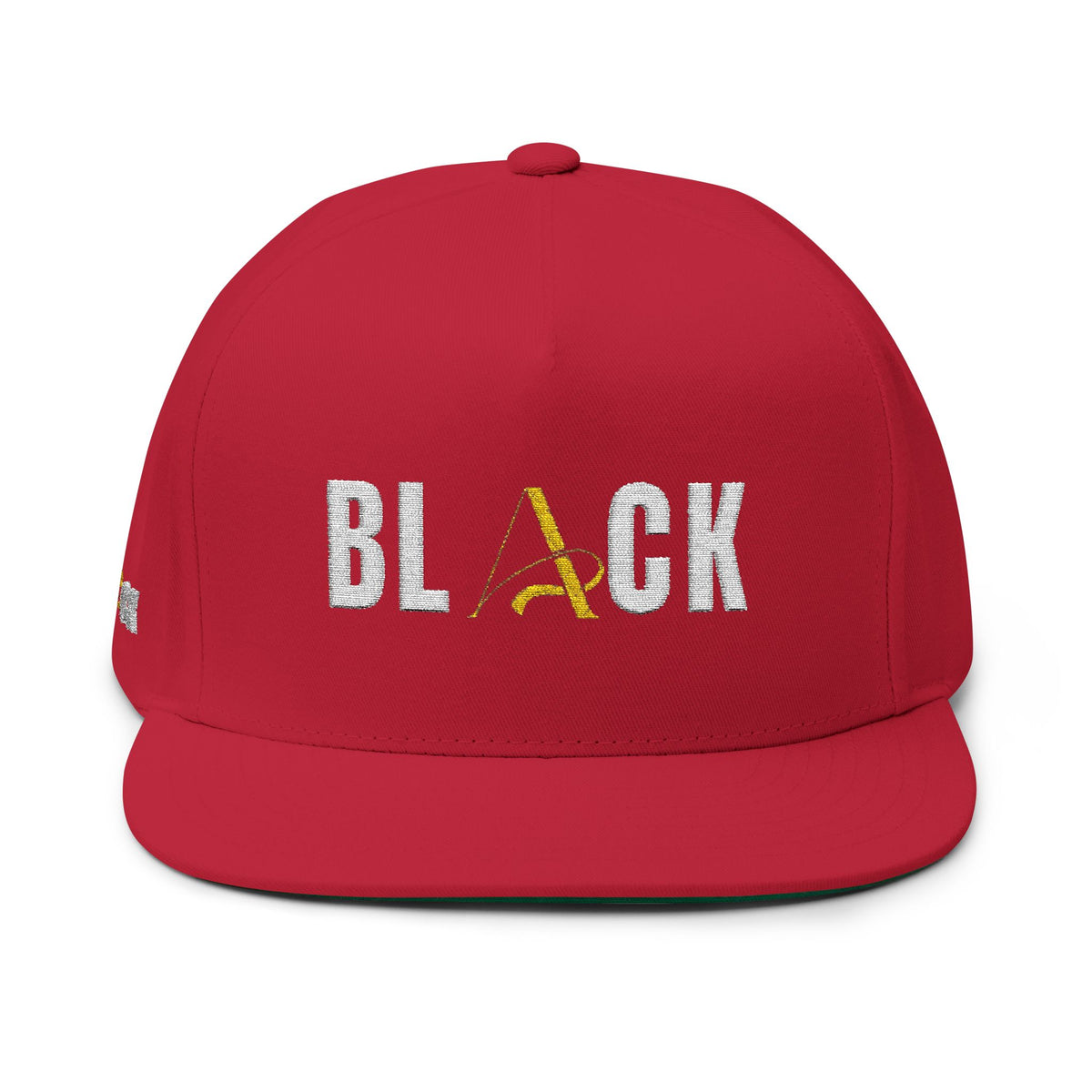 Black Flat Bill Cap (Embroidery)