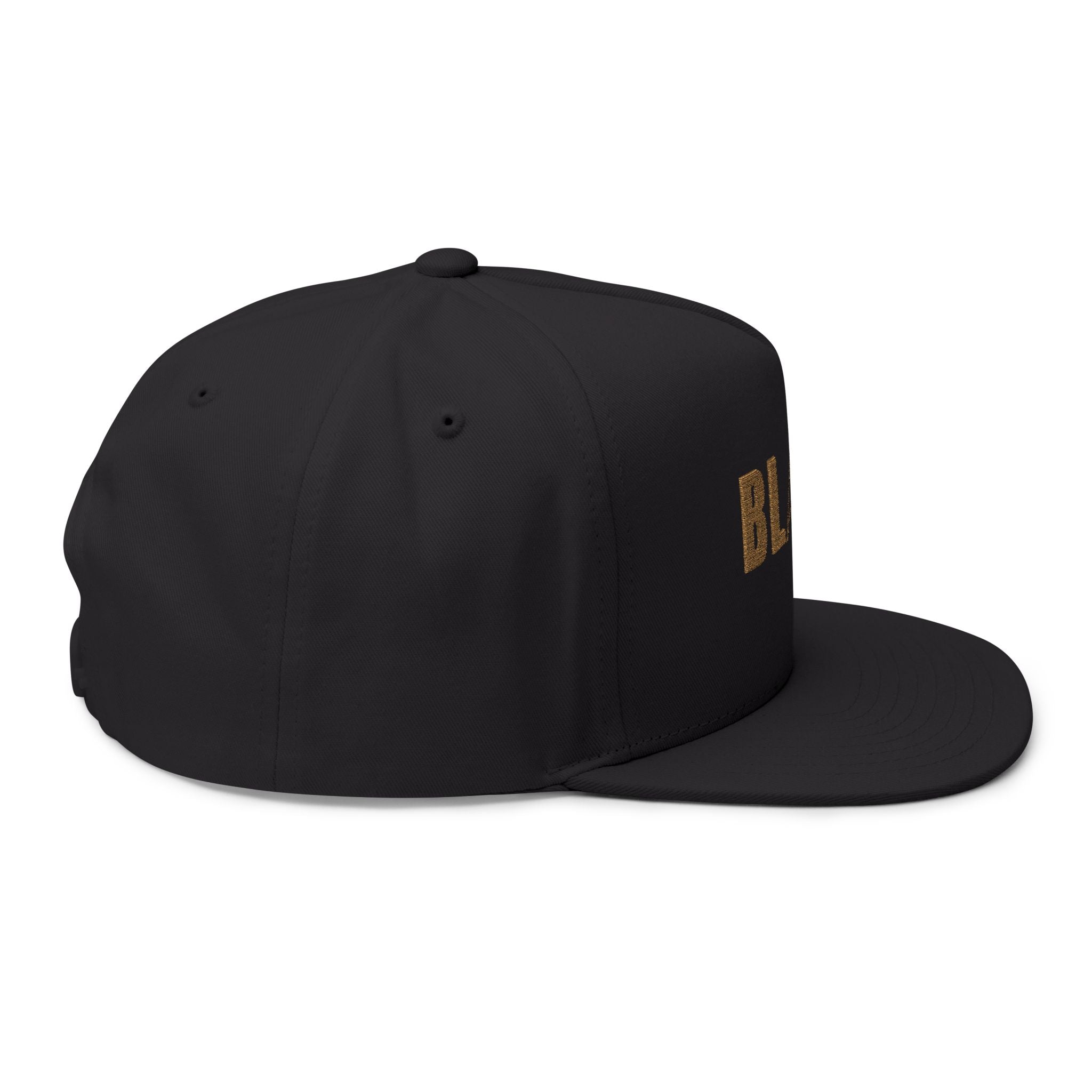 Black Flat Bill Cap (Embroidery)