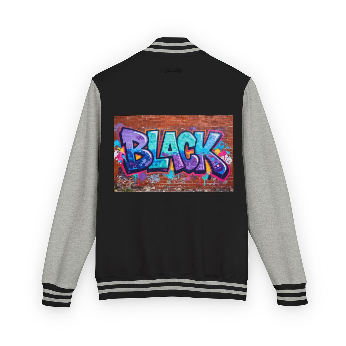 Unisex Black Heavyweight Letterman Jacket