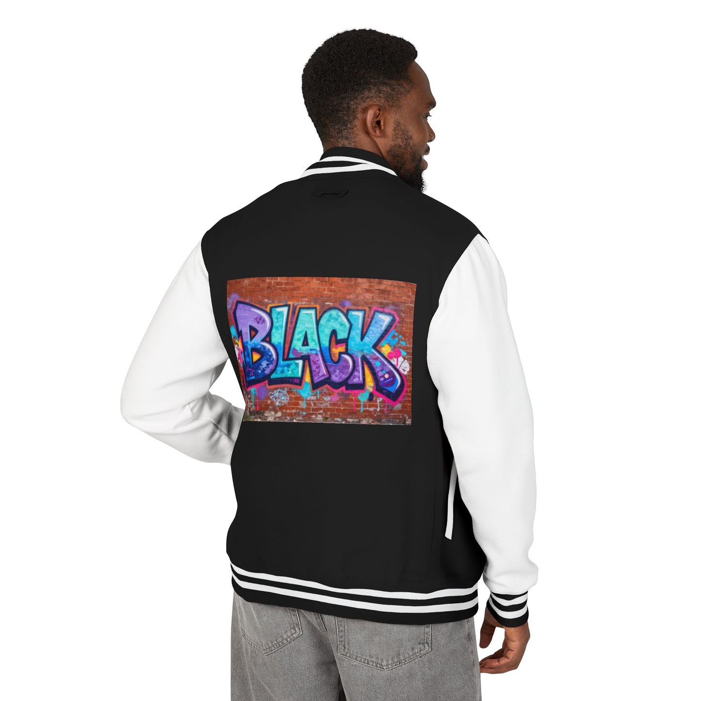 Unisex Black Heavyweight Letterman Jacket