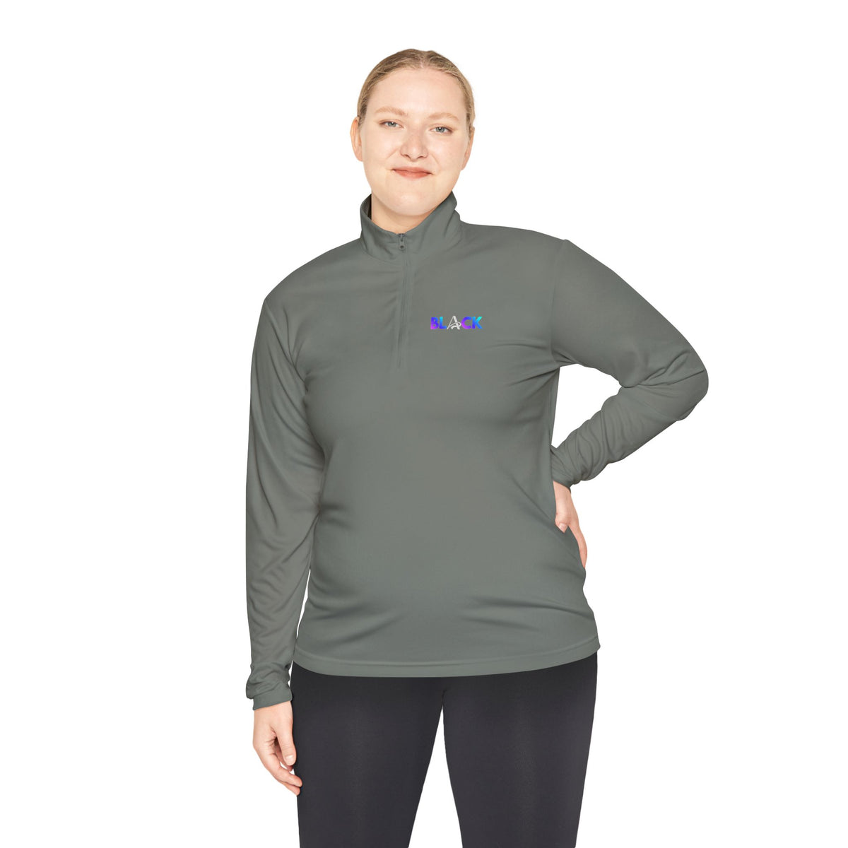 Unisex Black Quarter-Zip Pullover