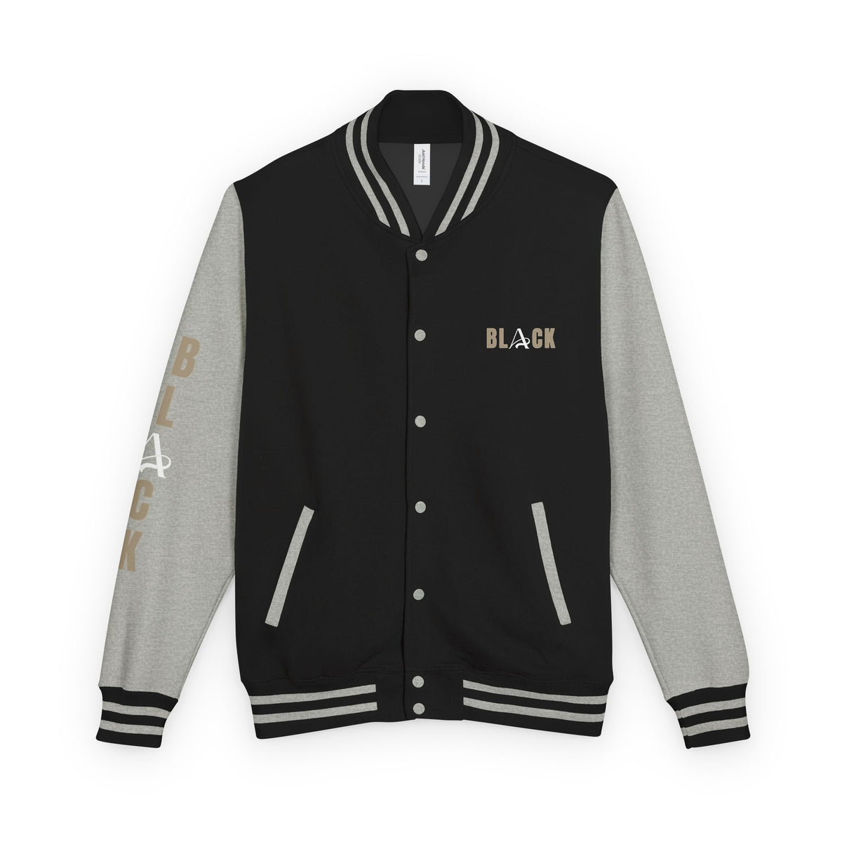Unisex Black Heavyweight Letterman Jacket