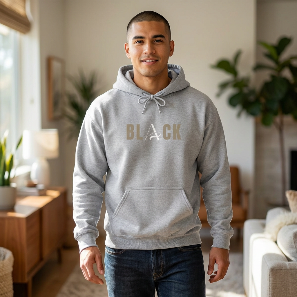 Unisex Black Hooded Sweatshirt