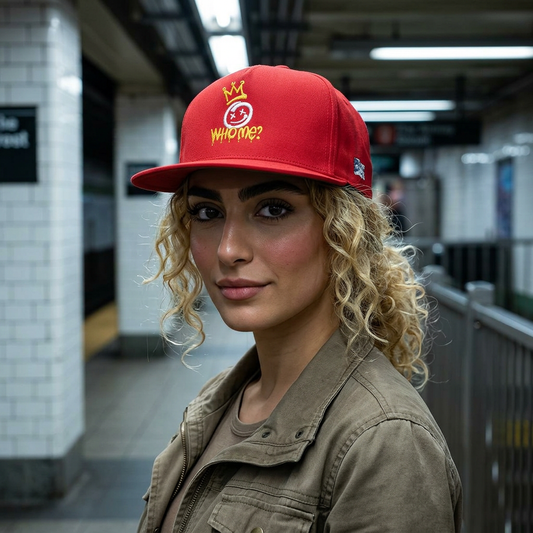 Who me Flat Bill Cap (Embroidery)
