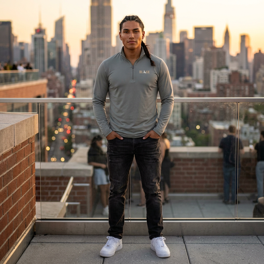 Unisex Black Quarter-Zip Pullover