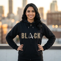 Unisex Black Full Zip Hooded Sweatshirt