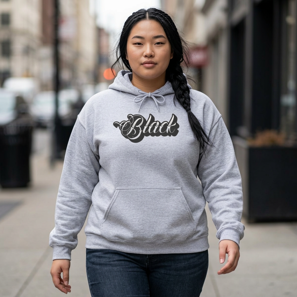 Unisex Black Hooded Sweatshirt