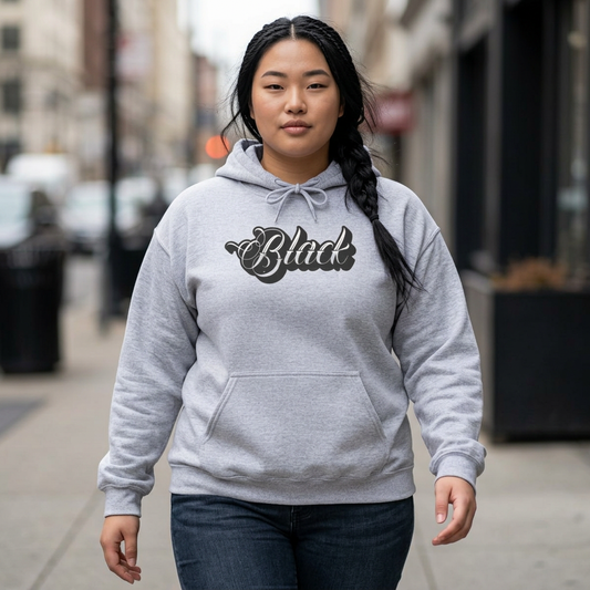 Unisex Black Hooded Sweatshirt