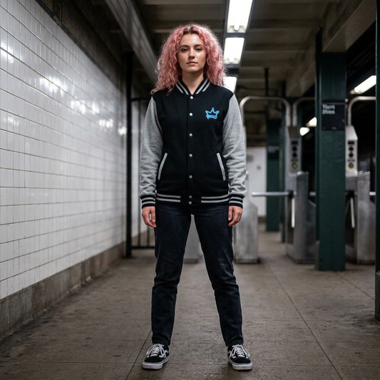 Unisex Black Letterman Jacket