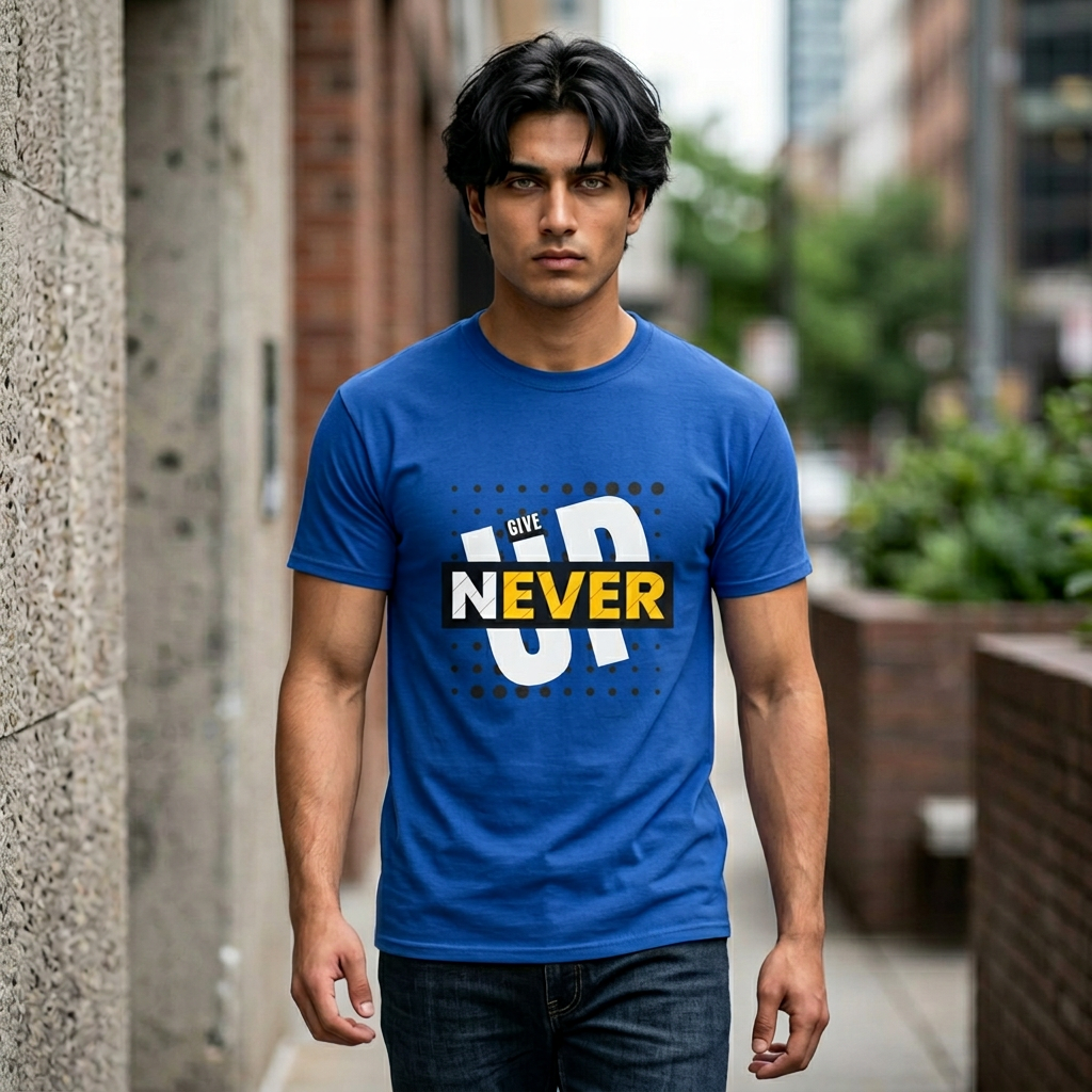Unisex never give up Heavy Cotton Tee