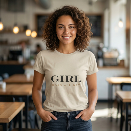 Women Girl Boss Cotton Tee