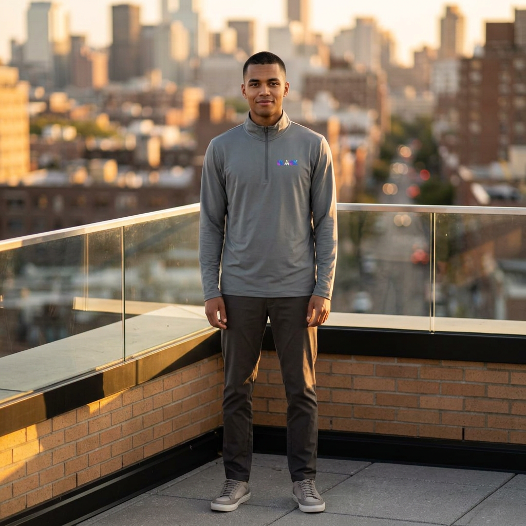 Unisex Black Quarter-Zip Pullover