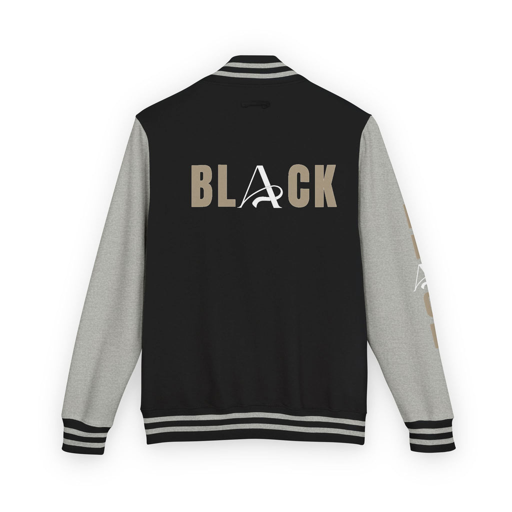Unisex Black Heavyweight Letterman Jacket